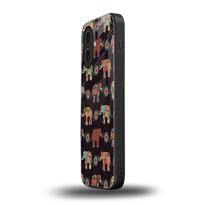 Elephant Art iphone 17 mobile cover | shockproof glass phone case