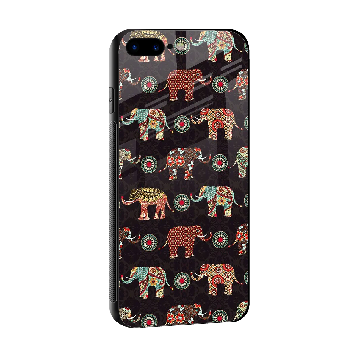 Elephant Art sleek iphone 8 plus cover with tempered glass back and TPU edges