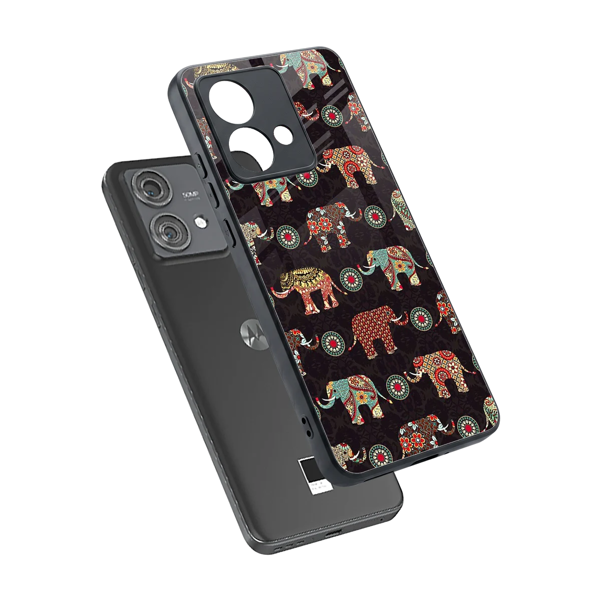 Elephant Art sleek motorola edge 40 neo 5g cover with tempered glass back and TPU edges