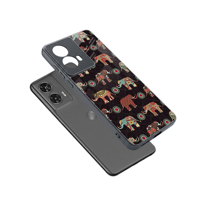 Elephant Art sleek motorola edge 50 fusion cover with tempered glass back and TPU edges