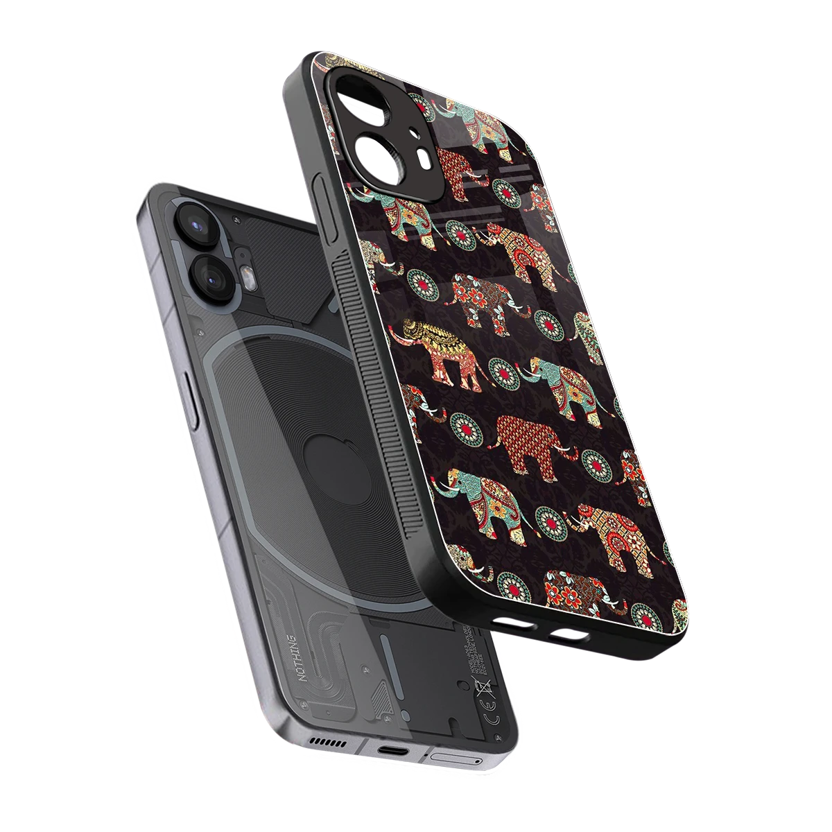 Elephant Art sleek nothing phone 2 cover with tempered glass back and TPU edges