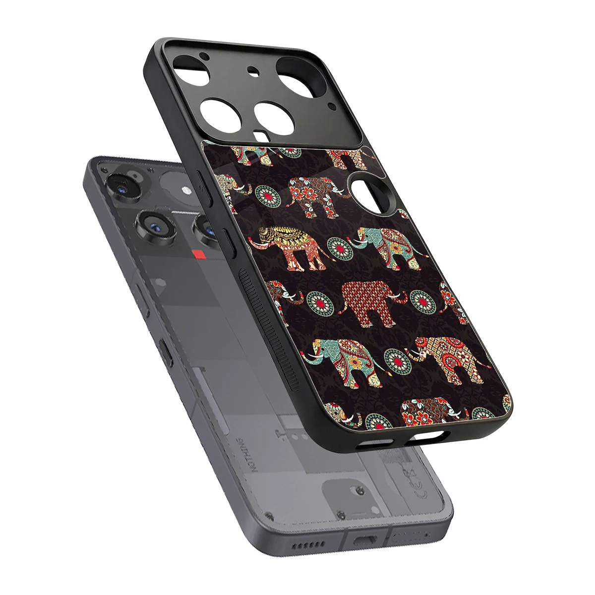 Elephant Art sleek nothing phone 3 cover with tempered glass back and TPU edges