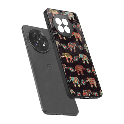 Elephant Art sleek oneplus 13r cover with tempered glass back and TPU edges