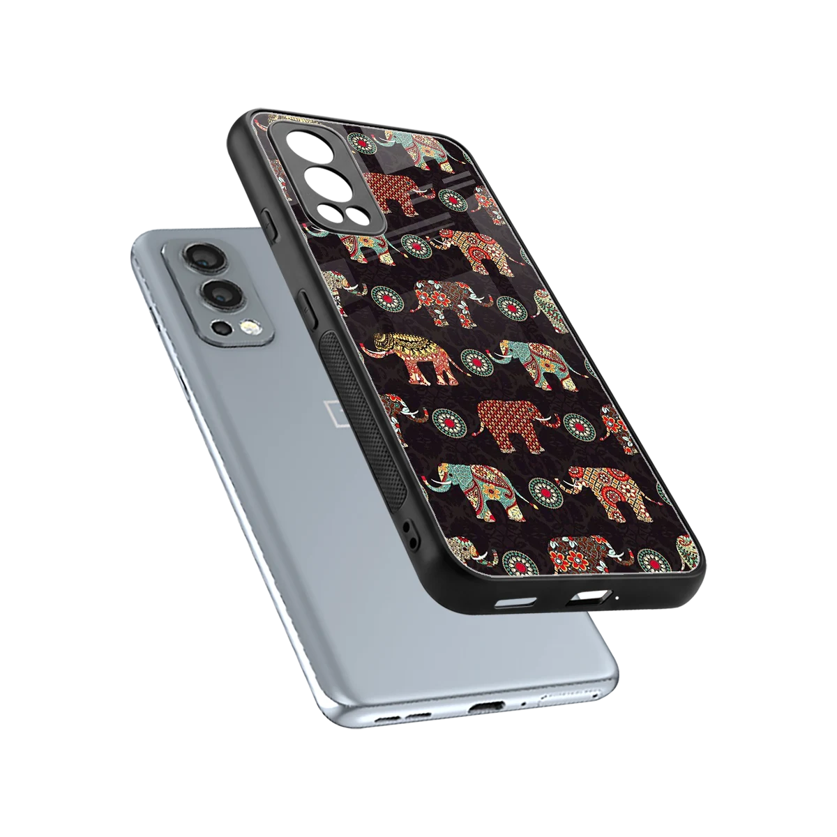 Elephant Art sleek oneplus nord 2 cover with tempered glass back and TPU edges
