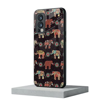 Elephant Art oneplus nord 2 mobile cover | shockproof glass phone case