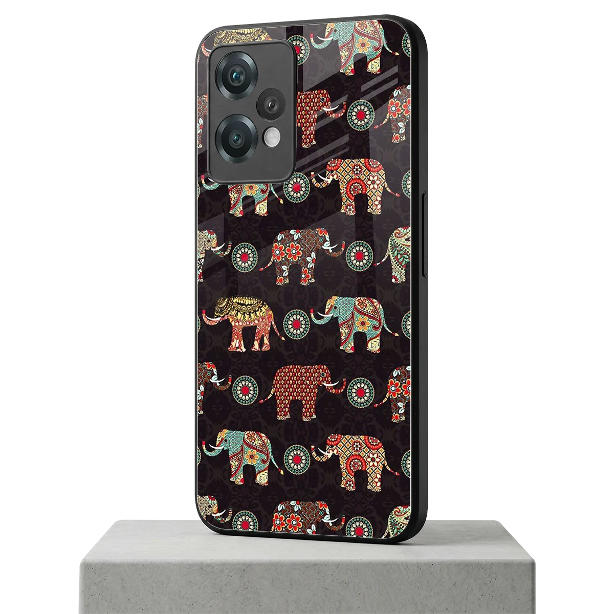 Elephant Art oneplus nord ce 2 lite mobile cover | shockproof glass phone case