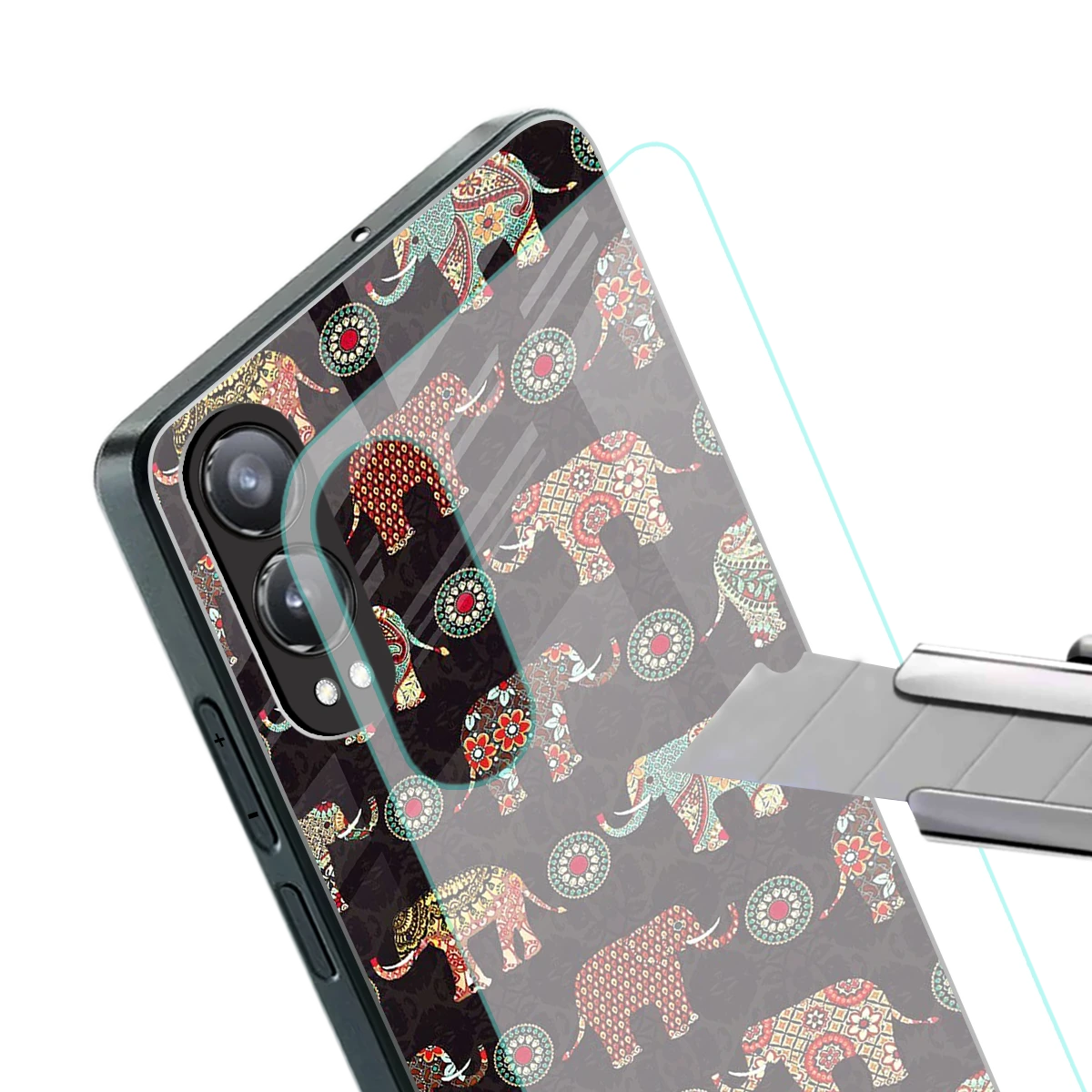 Elephant Art stylish phone case for oneplus nord ce 4 lite | glossy glass and slim fit