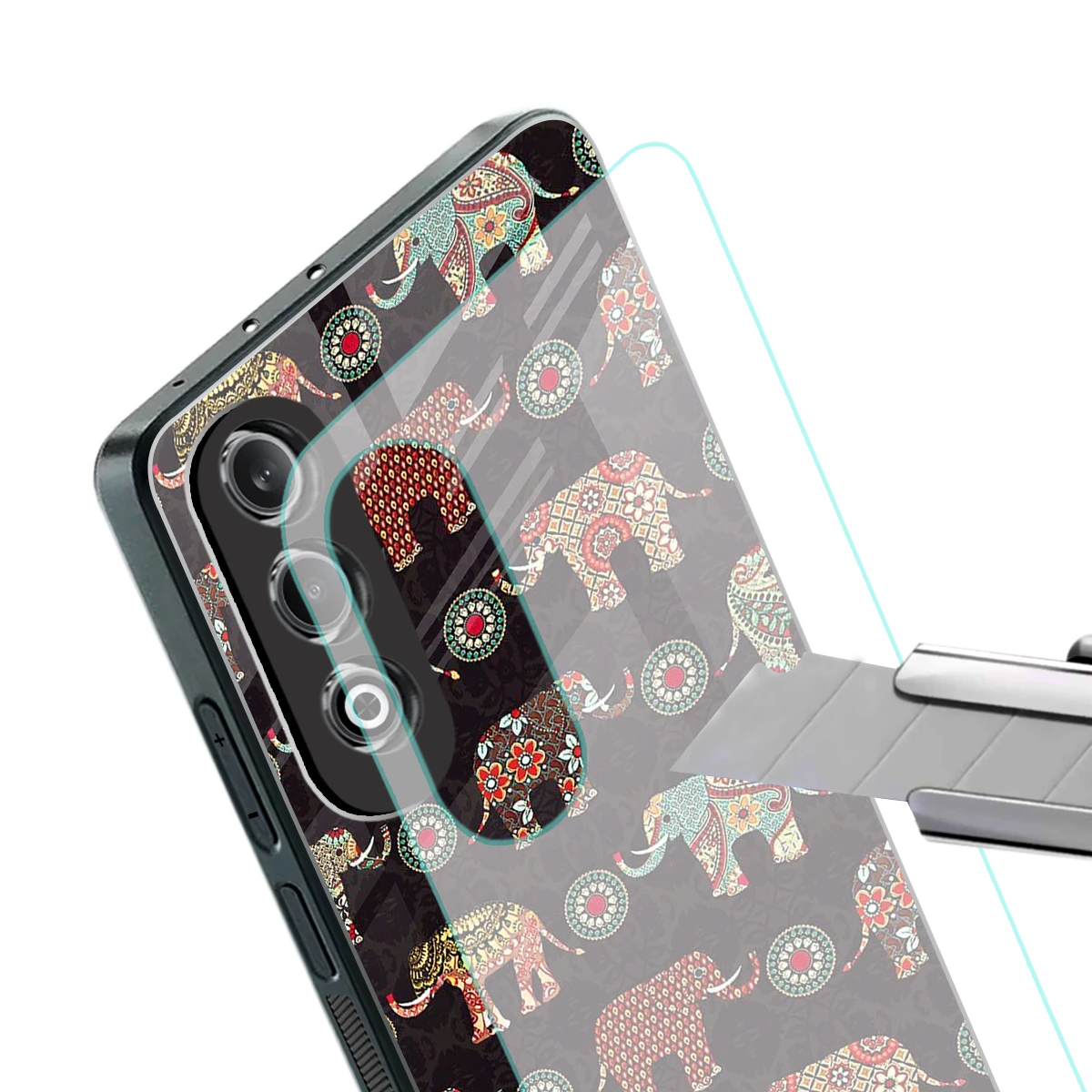Elephant Art stylish phone case for oneplus nord ce 4 | glossy glass and slim fit