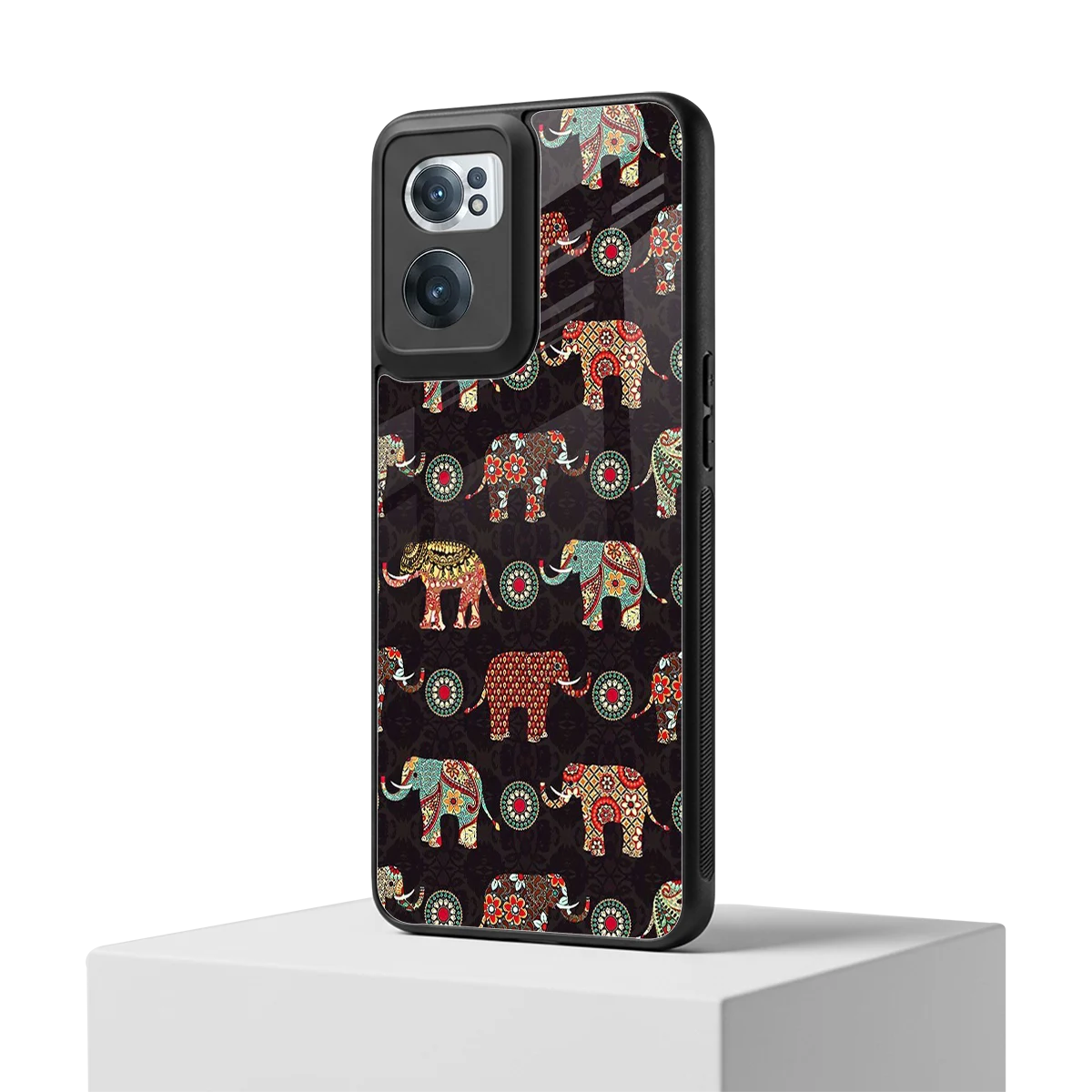 Elephant Art oneplus nord ce 2 mobile cover | shockproof glass phone case