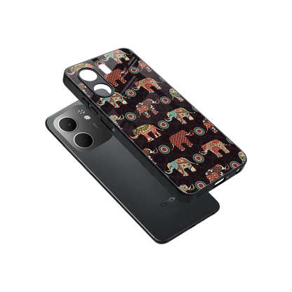 Elephant Art sleek oppo a5x 5g cover with tempered glass back and TPU edges