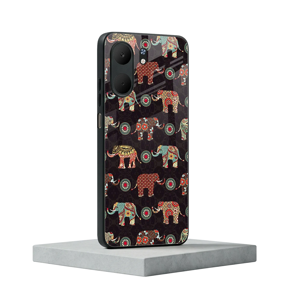 Elephant Art oppo a5x 5g mobile cover | shockproof glass phone case