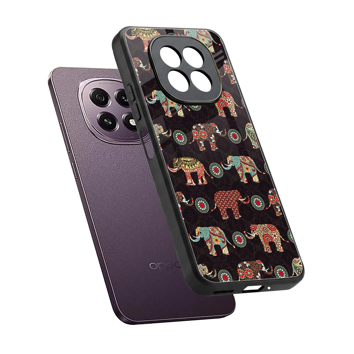 Elephant Art sleek oppo f29 5g cover with tempered glass back and TPU edges