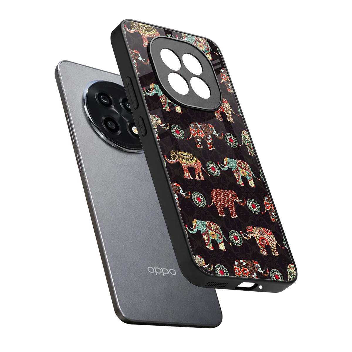 Elephant Art sleek oppo f29 pro 5g cover with tempered glass back and TPU edges
