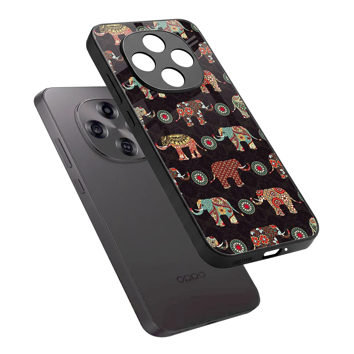 Elephant Art sleek oppo f31 pro 5g cover with tempered glass back and TPU edges