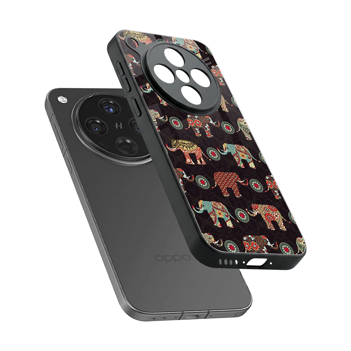 Elephant Art sleek oppo find x8 cover with tempered glass back and TPU edges