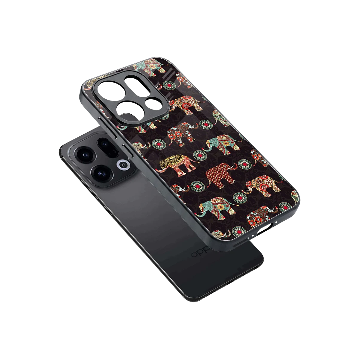 Elephant Art sleek oppo find x9 cover with tempered glass back and TPU edges