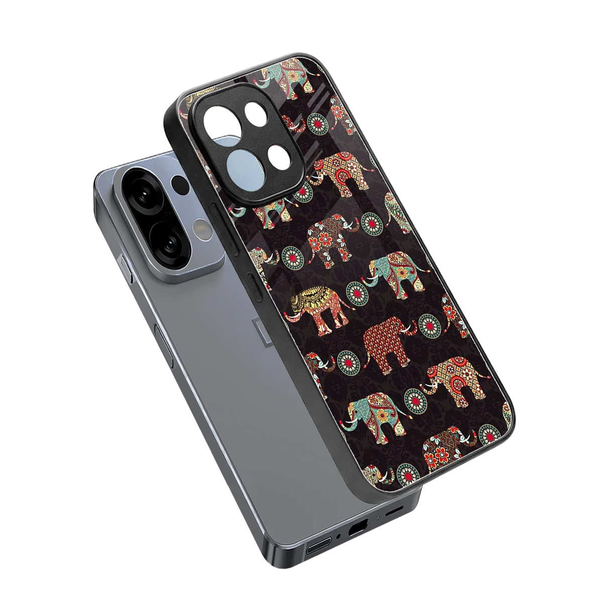 Elephant Art sleek oppo k13 5g cover with tempered glass back and TPU edges