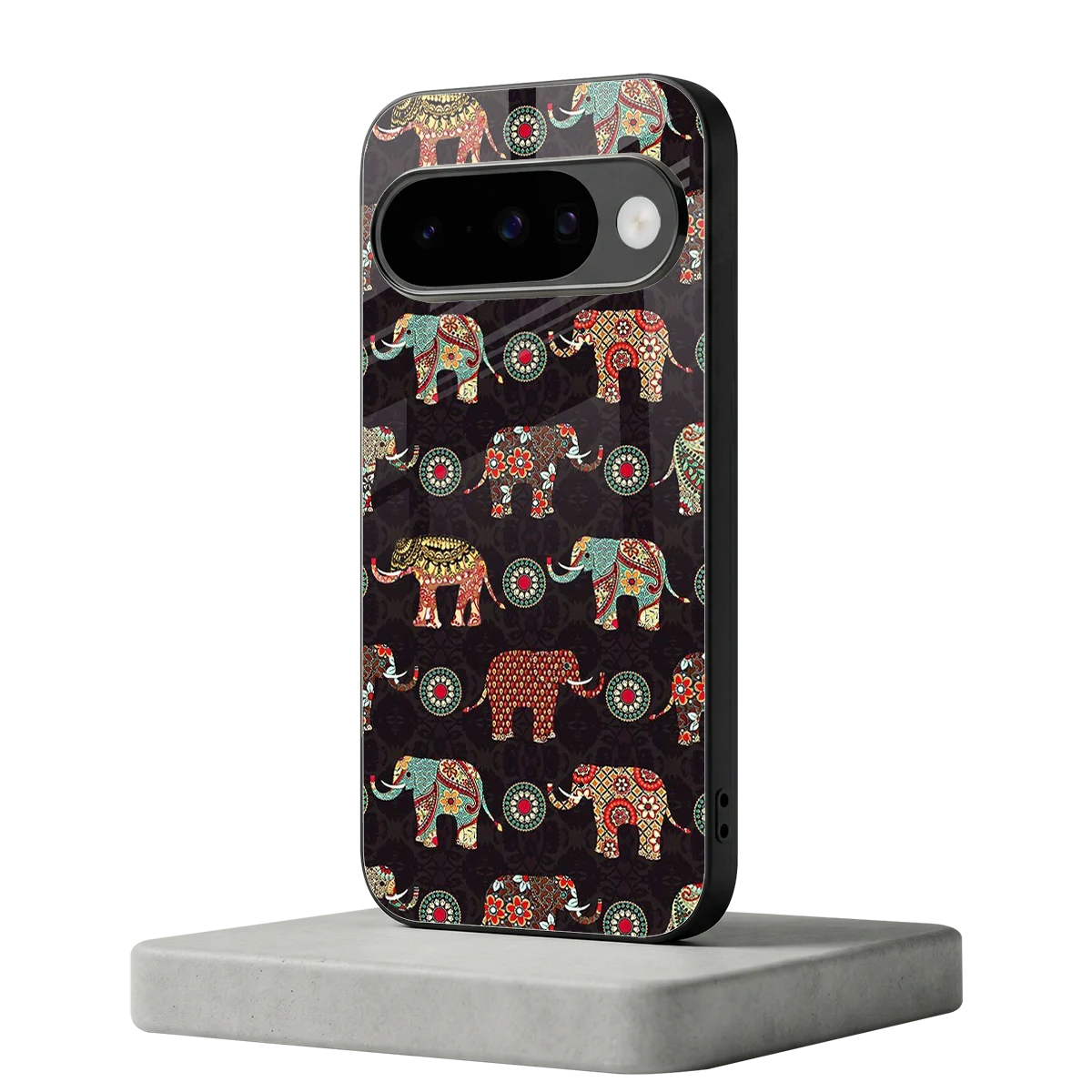 Elephant Art google pixel 10 mobile cover | shockproof glass phone case