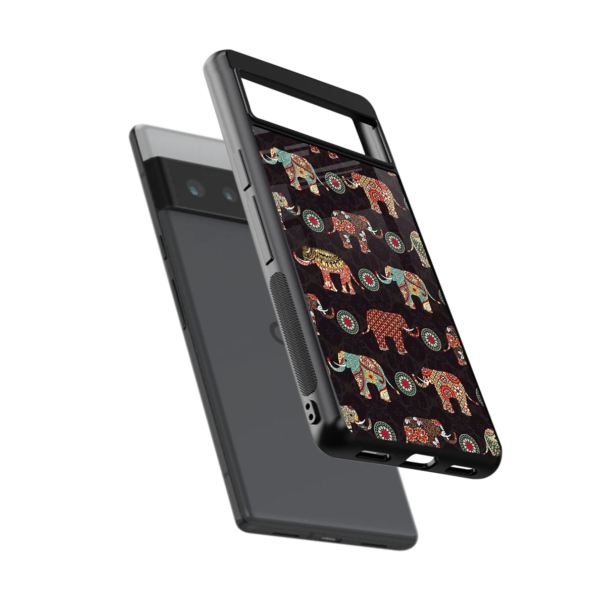 Elephant Art sleek google pixel 6 pro cover with tempered glass back and TPU edges