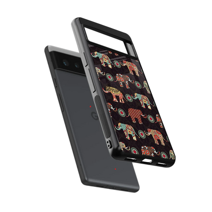 Elephant Art sleek google pixel 6 cover with tempered glass back and TPU edges