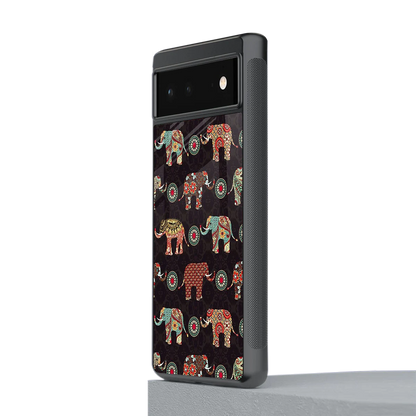 Elephant Art stylish phone case for google pixel 6a | glossy glass and slim fit