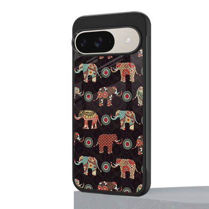 Elephant Art google pixel 9 mobile cover | shockproof glass phone case