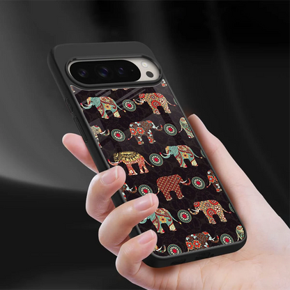 Elephant Art sleek google pixel 9 pro xl cover with tempered glass back and TPU edges
