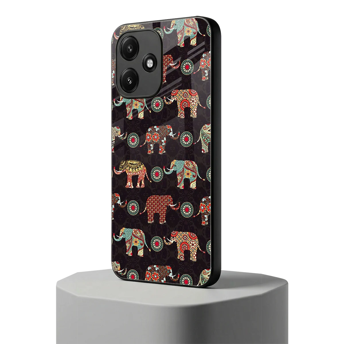 Elephant Art redmi 12 5g mobile cover | shockproof glass phone case