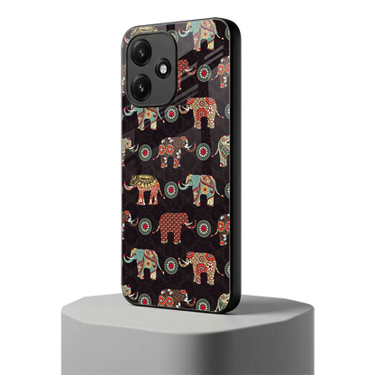 Elephant Art redmi 12 5g mobile cover | shockproof glass phone case