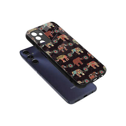 Elephant Art sleek samsung galaxy m14 5g cover with tempered glass back and TPU edges