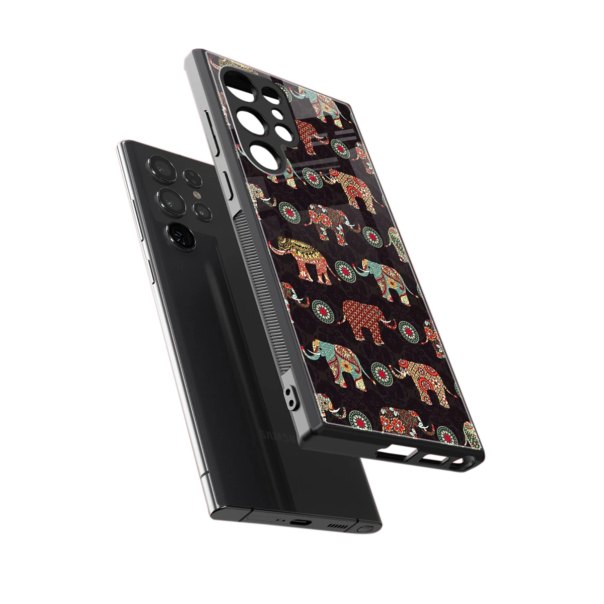 Elephant Art sleek samsung galaxy s24 ultra cover with tempered glass back and TPU edges