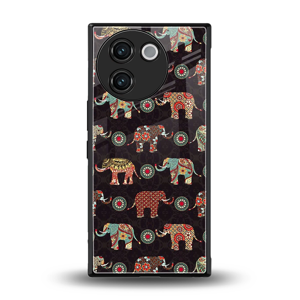 Elephant Art back phone cover | glass case for vivo v30e