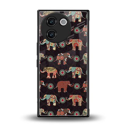 Elephant Art back phone cover | glass case for vivo v30e