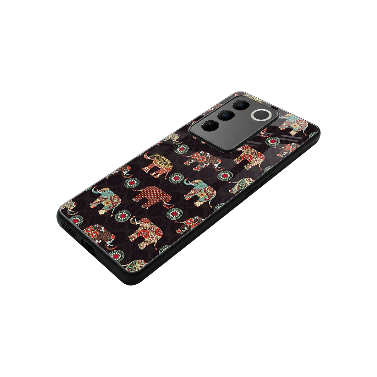 Elephant Art stylish phone case for vivo v27 5g | glossy glass and slim fit