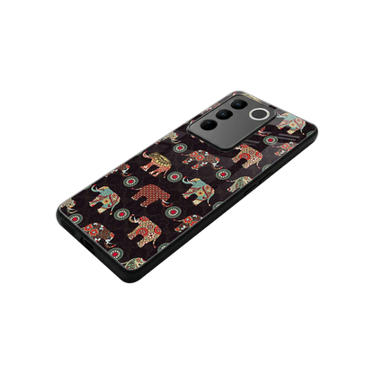 Elephant Art stylish phone case for vivo v27 5g | glossy glass and slim fit