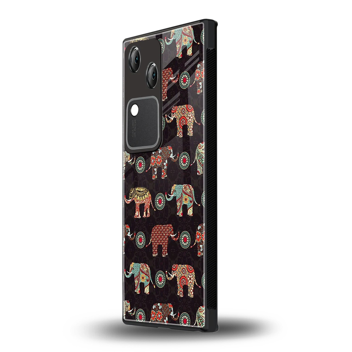 Elephant Art vivo v30 mobile cover | shockproof glass phone case