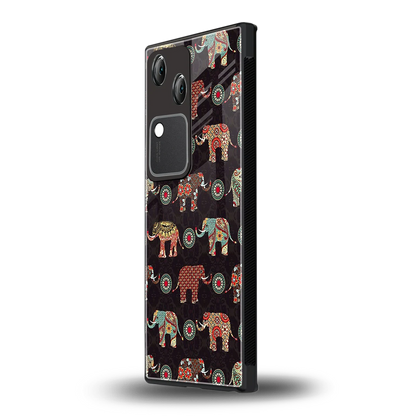 Elephant Art vivo v30 mobile cover | shockproof glass phone case
