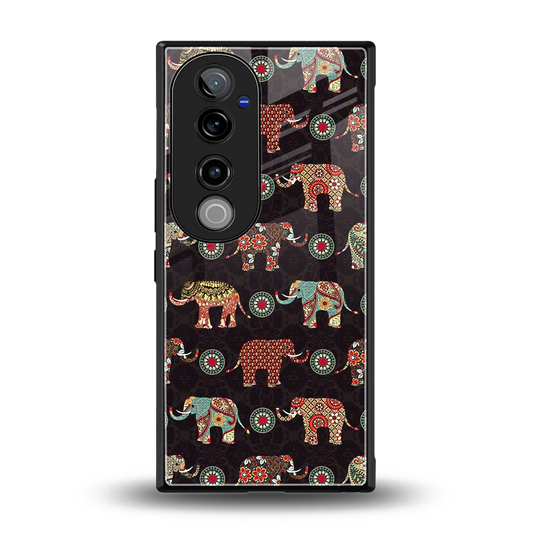 Elephant Art back phone cover | glass case for vivo v40 pro