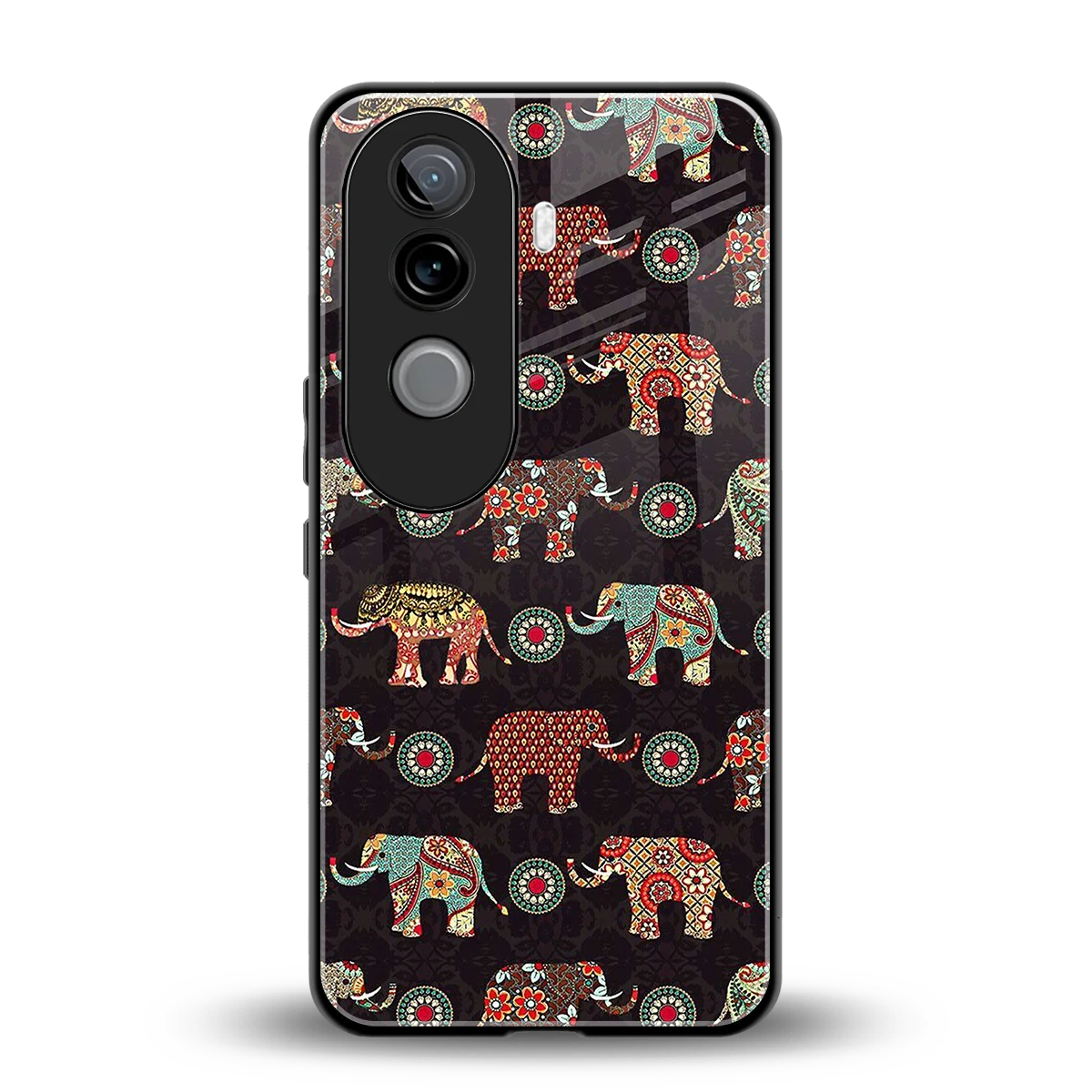 Elephant Art back phone cover | glass case for vivo v40e