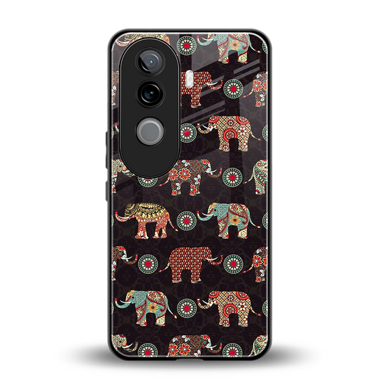 Elephant Art back phone cover | glass case for vivo v40e