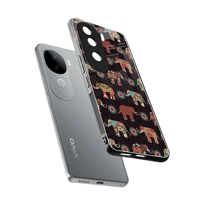 Elephant Art sleek vivo v40e cover with tempered glass back and TPU edges