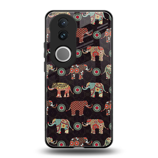 Elephant Art back phone cover | glass case for vivo v50