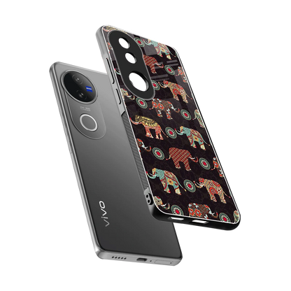 Elephant Art sleek vivo v50 cover with tempered glass back and TPU edges