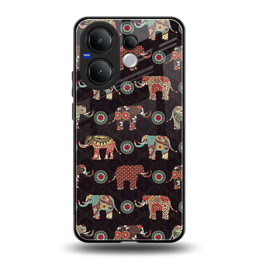 Elephant Art back phone cover | glass case for vivo v60