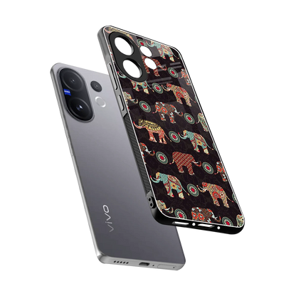 Elephant Art sleek vivo v60 cover with tempered glass back and TPU edges