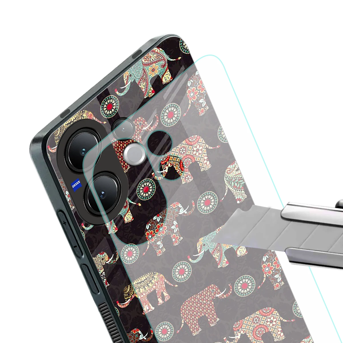 Elephant Art stylish phone case for vivo v60 | glossy glass and slim fit