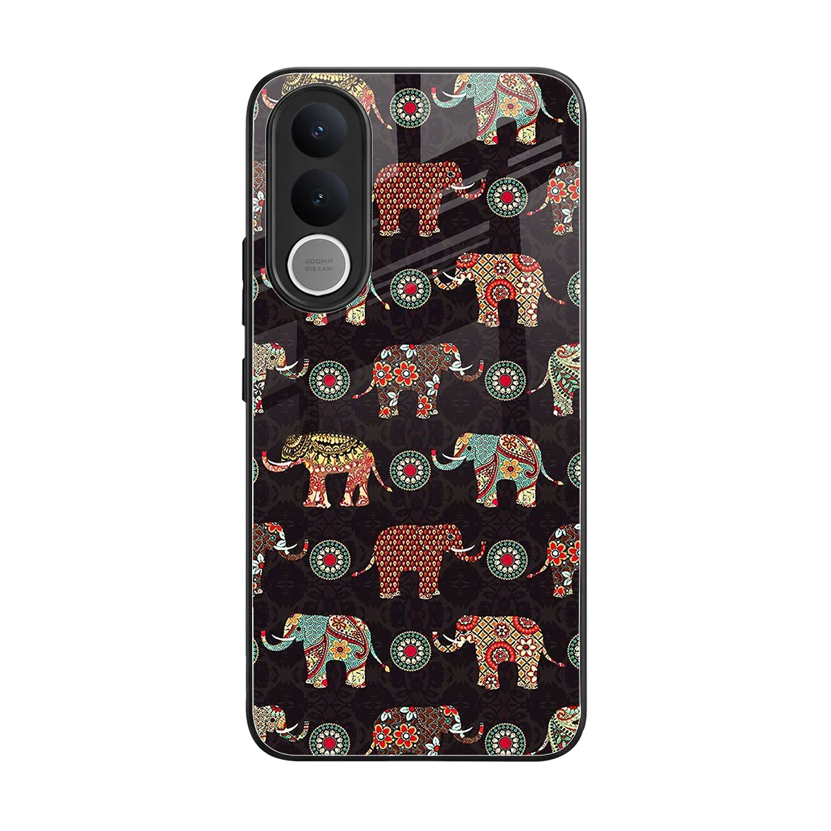 Elephant Art back phone cover | glass case for vivo v70 fe