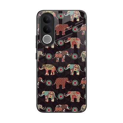 Elephant Art back phone cover | glass case for vivo v70 fe