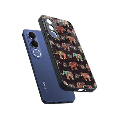 Elephant Art sleek vivo v70 fe cover with tempered glass back and TPU edges