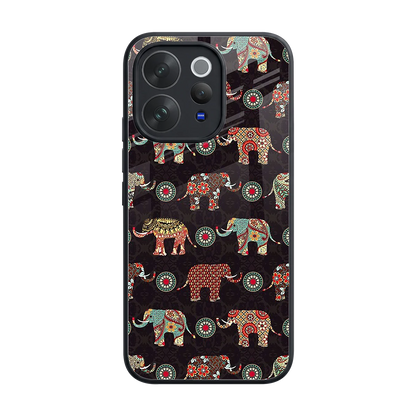 Elephant Art back phone cover | glass case for vivo v70